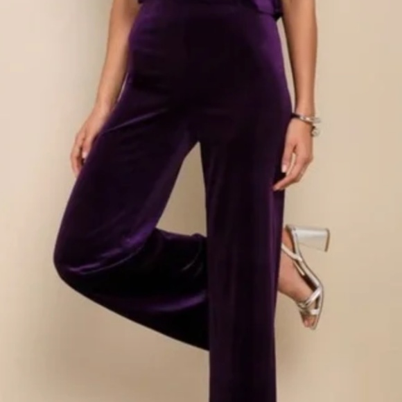 Lulu Purple Velvet Jumpsuit NWT - Picture 2 of 6